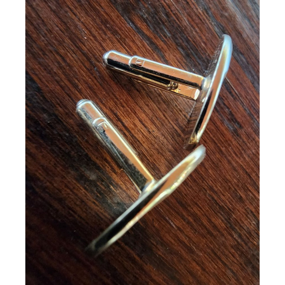 Vintage Cuff Links Hickok Gold Tone Black Scroll. - Picture 5 of 6